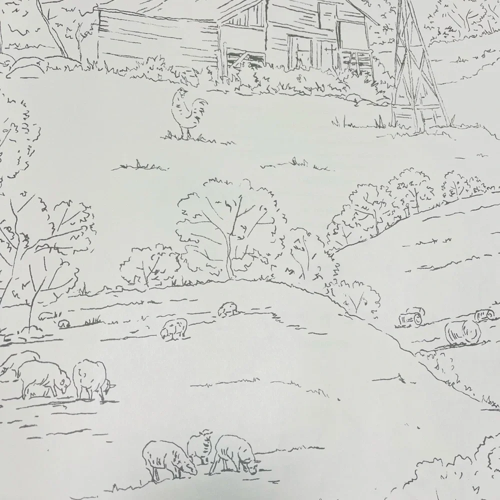 10 Fun Scenic Farm & Bird Wallpaper Sheets Bundle-Rooster, Heron- Assorted Sizes
